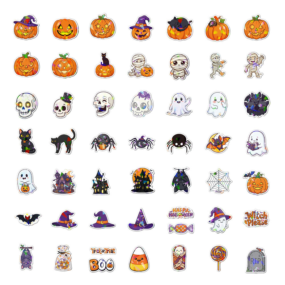 100 Holographic Vinyl Halloween Stickers for Party Favors
