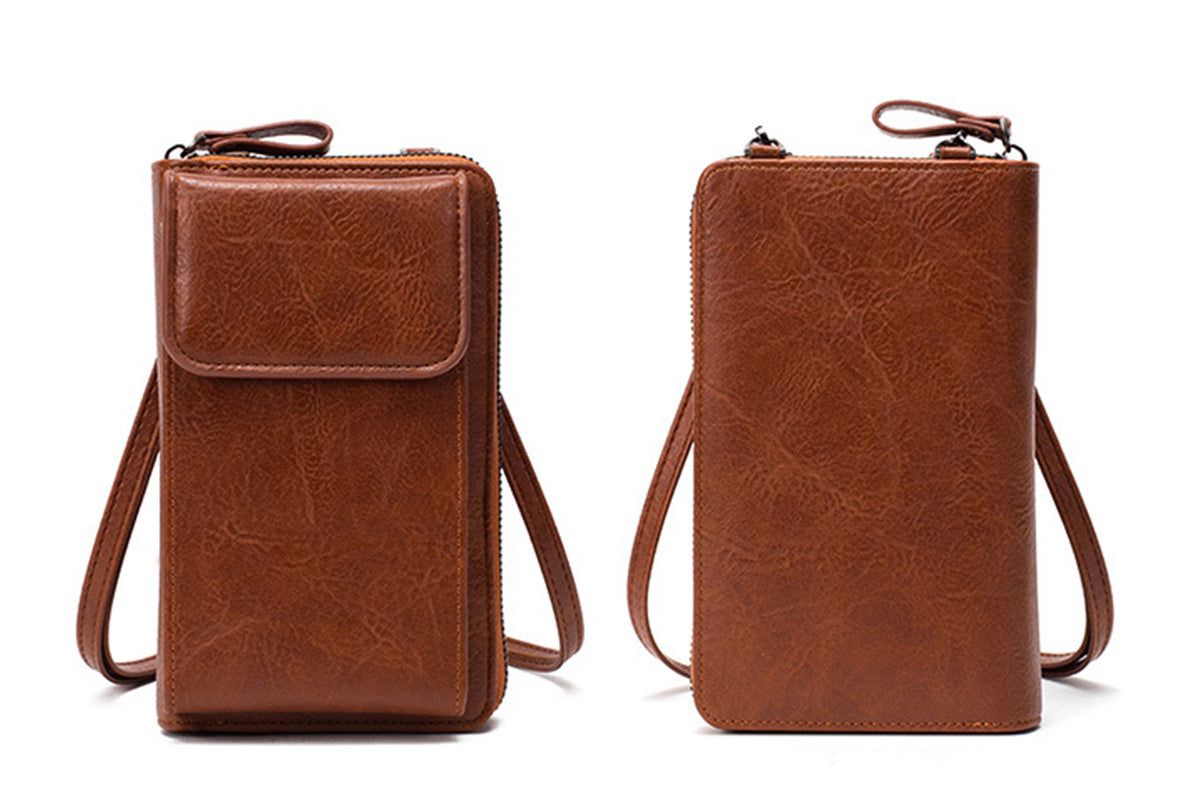 PU Leather Women Pouch Bag Mobile Phone Bag Crossbody Purse Wallet Shoulder Bag