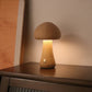 Wooden Mushroom Rechargeable Battery Operated Lamp with Stepless Dimming