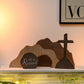 Easter Empty Tomb Easter Scene And Cross Decoration Wood Easter Resurrection Scene For Tiered Tray