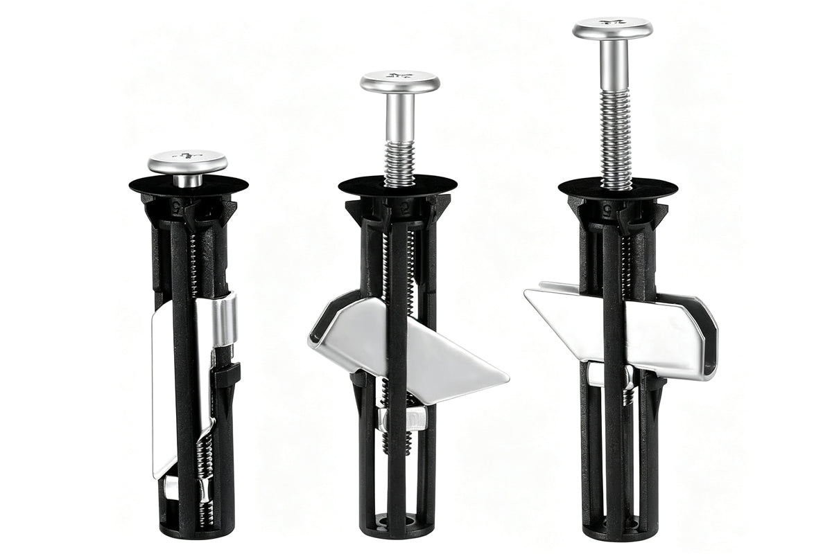 2Pcs M5 Quick-Lock Toilet Fixing Bolts with 18mm and 28mm Gaskets