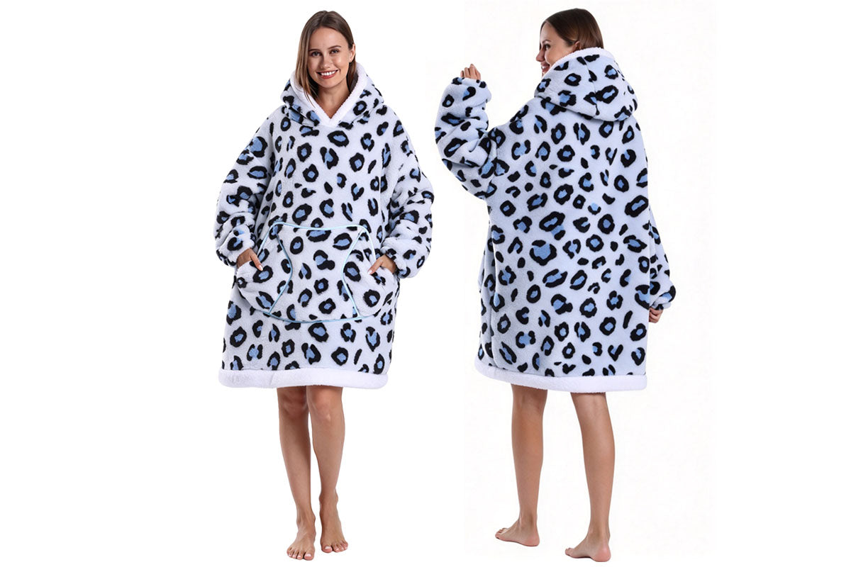 Wearable Blanket Hoodie Oversized Plush Fleece Hooded Blanket
