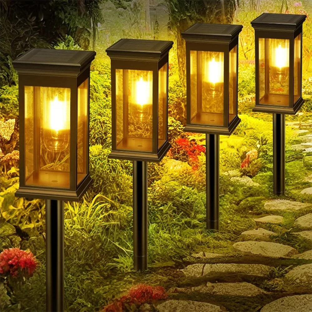 4Pcs Solar Pathway Lights Outdoor Garden Lights with Warm White LED