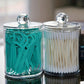 4 Pack Round Cotton Swab Holder with Lid Cleaning Floss Container