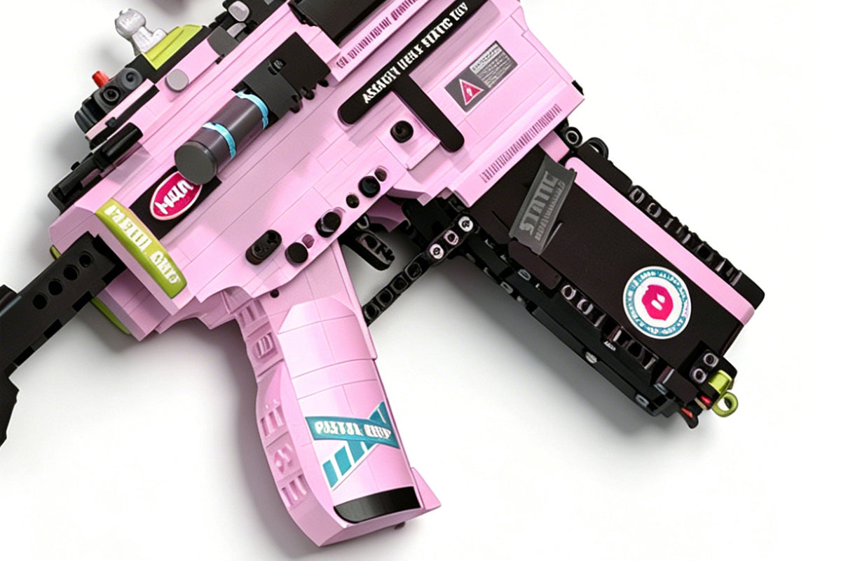 Cool Static Building Block Toy Gun No Shooting Building Blocks Gun Non-Firing Simulation Military Model DIY Assembly Toy