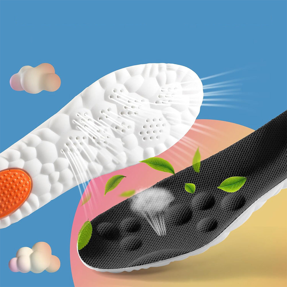 Pair of 4D Cloud-Soft Cushioning Insoles-Black