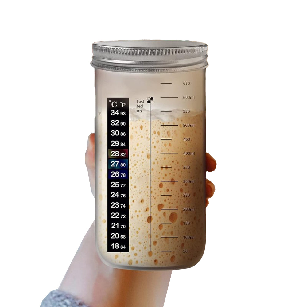 2Pcs 24oz Sourdough Starter Jar Kit