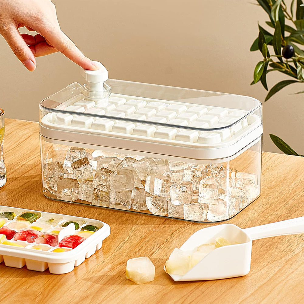 Ice Cube Tray with Lid and Bin for Freezer 64Pcs Ice Cube Mold