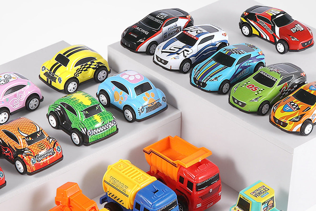 22PCS Christmas Advent Calendar Pull Back Car Toy Blind Box Set with Map for Birthday Gift