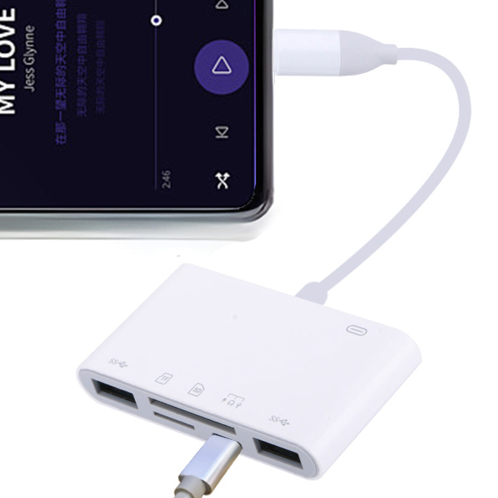For iPhone iPad  5 in 1 USB-C SD Card Reader USB-C to Memory Card OTG Adapter