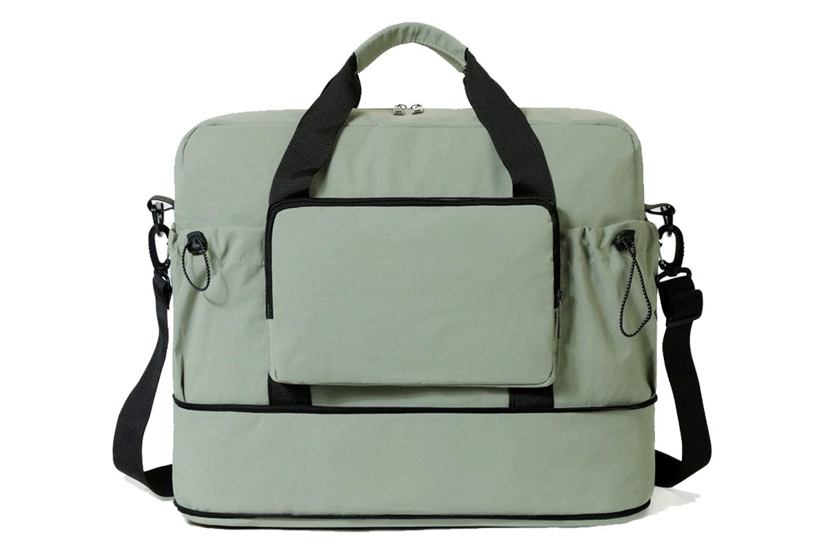 Expandable Travel Duffel Bag Gym Bag with Wet Dry Compartment