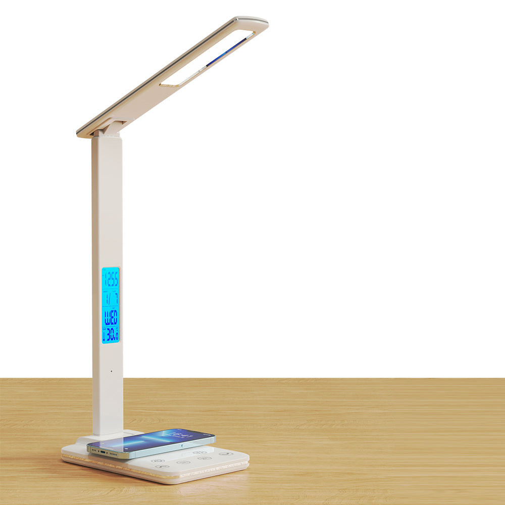 Foldable Desk Lamp with Wireless Charger USB Port and Digital Clock