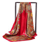 90cm Square Head Scarf Printed Satin Hair Scarf Bandanas for Women