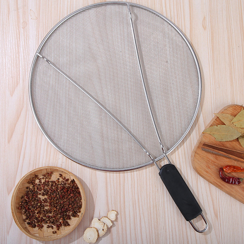 3PCS Stainless Steel Grease Splatter Guard for Frying Pan Ultra Fine Mesh Lids Splatter Screen for Cooking