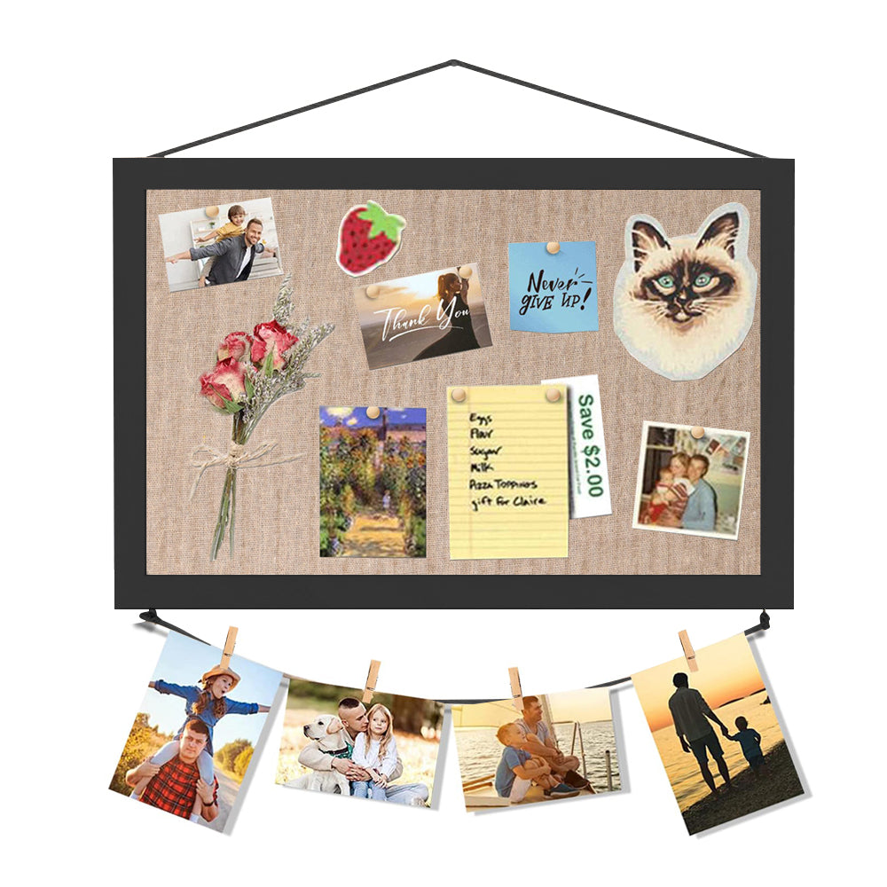 Cork Notice Pinboard Large Memo Photos Wooden Frame