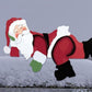 Christmas Fence Decoration Santa Claus Peeking Yard Garden Outdoor Sign