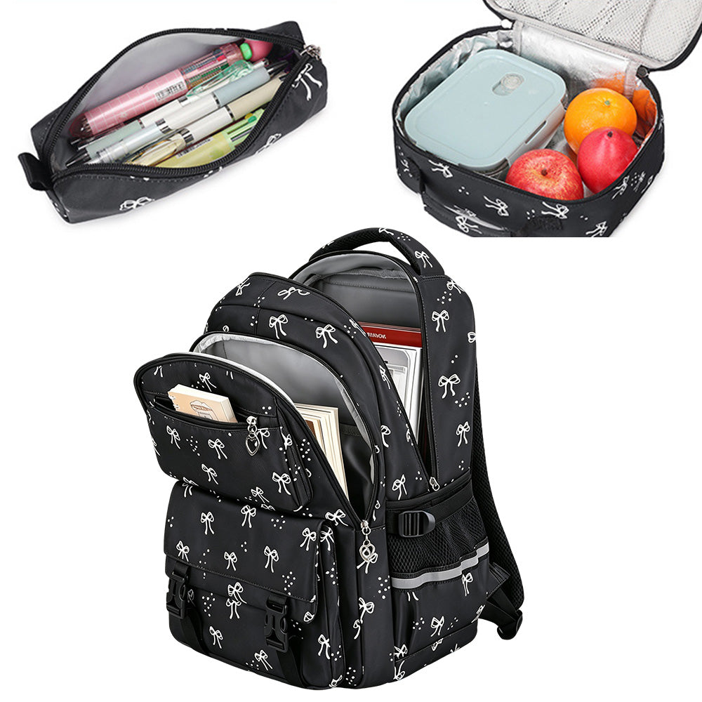 3 Piece Girls School Backpack Set with Lunch Bag Pencil Case