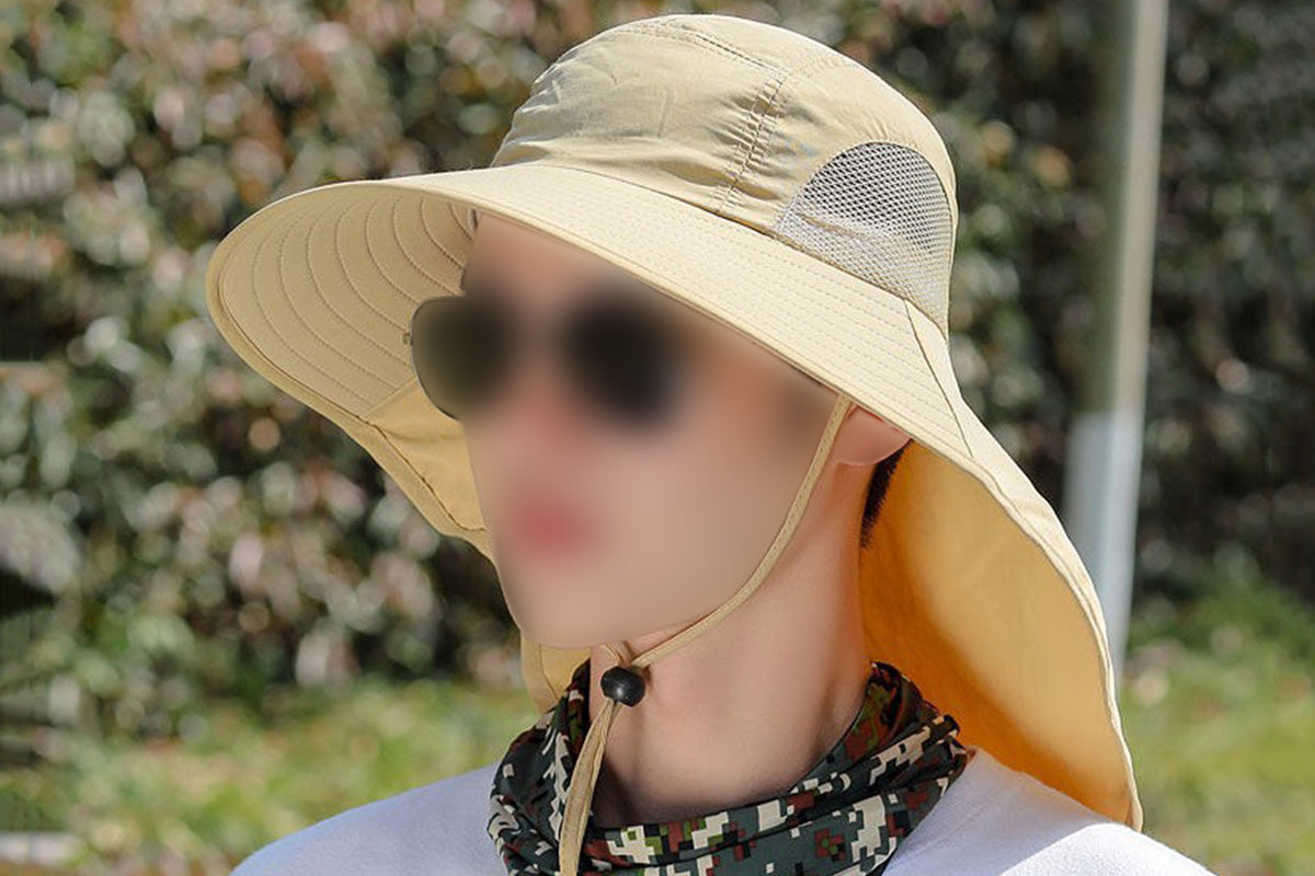 Outdoor Hiking Fishing Hat Sun Protection Unisex Neck Flap Cap Wide Brim