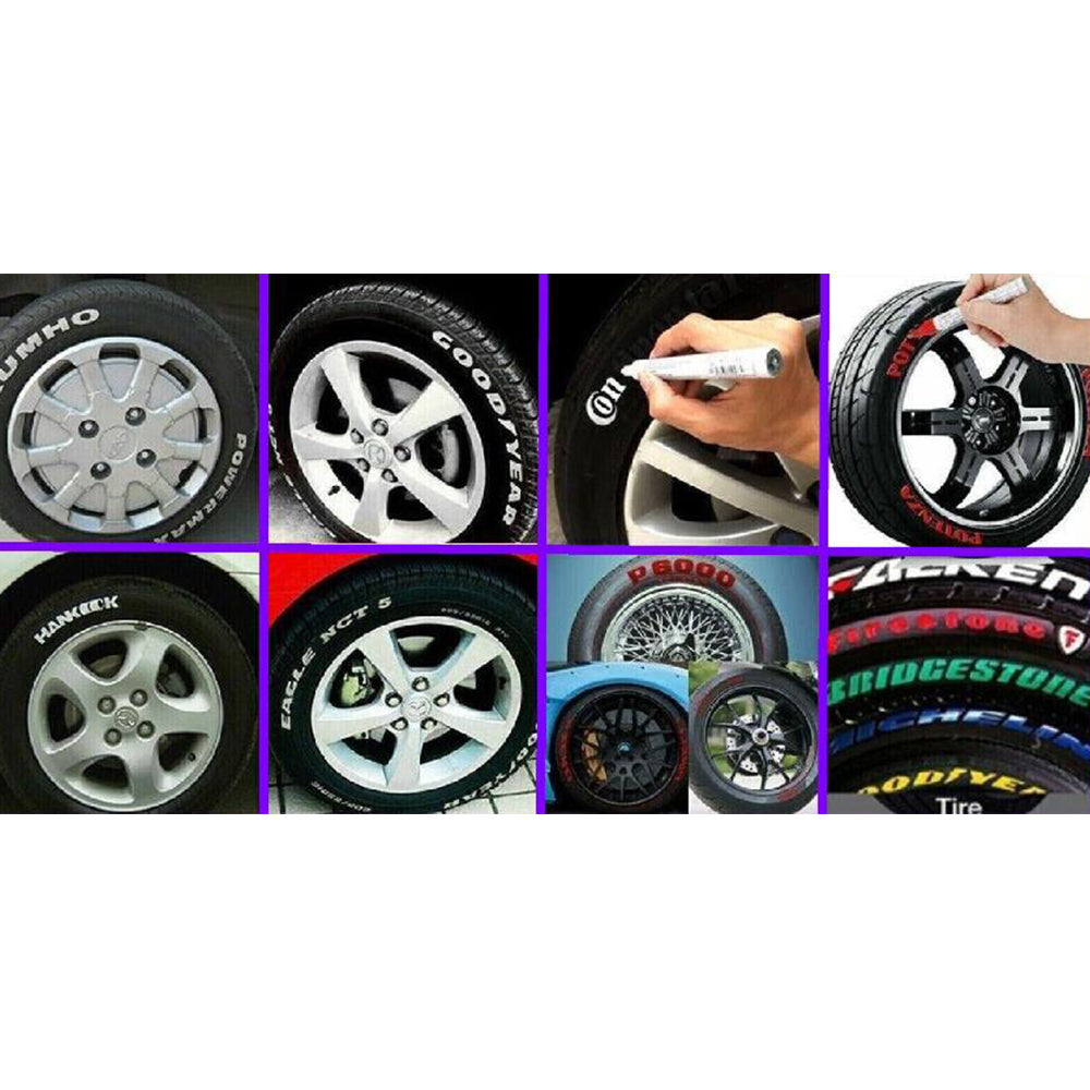 12Pcs Permanent Marker Pen For Car Rubber Tyre