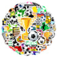 50Pcs Football Theme Sticker Set Water-repellent for Water Bottle Laptop Decoration