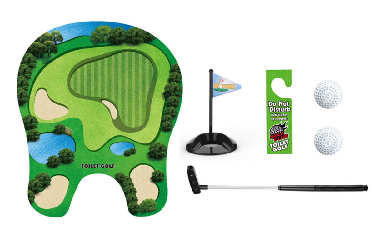 Toilet Golf Game Toilet Golf Toys Set Bathroom Practice Mini Golf in Restroom