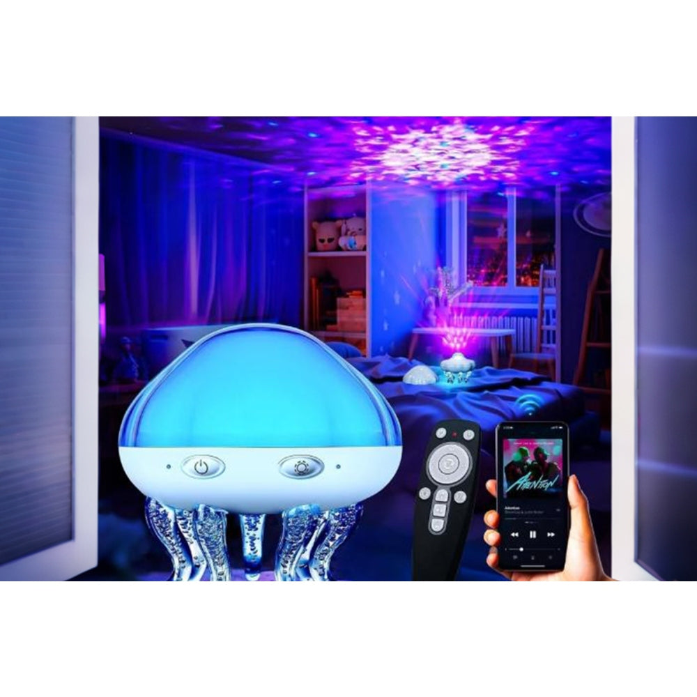 3in1 Jellyfish Wave Projection Night Light with Music for Bedroom Birthday Gift