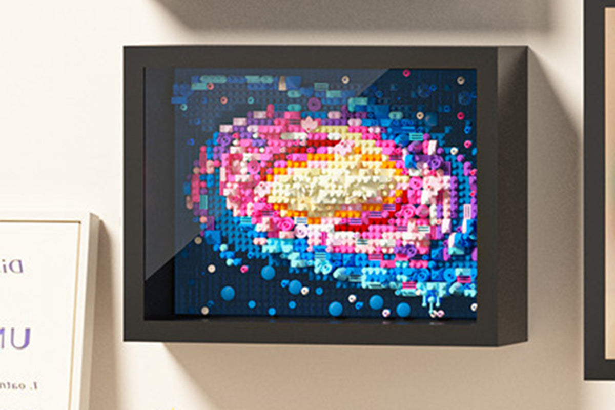 890pcs Milky Way Galaxy Building Blocks Includes Frame Space Decor Building Block Set