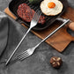 2Pcs Stainless Steel Telescopic Extendable Dinner Fruit Dessert Long Cutlery Forks