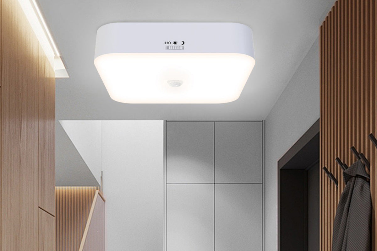 1Pc Rechargeable Motion Sensor Square Ceiling Light for Indoor Outdoor Use