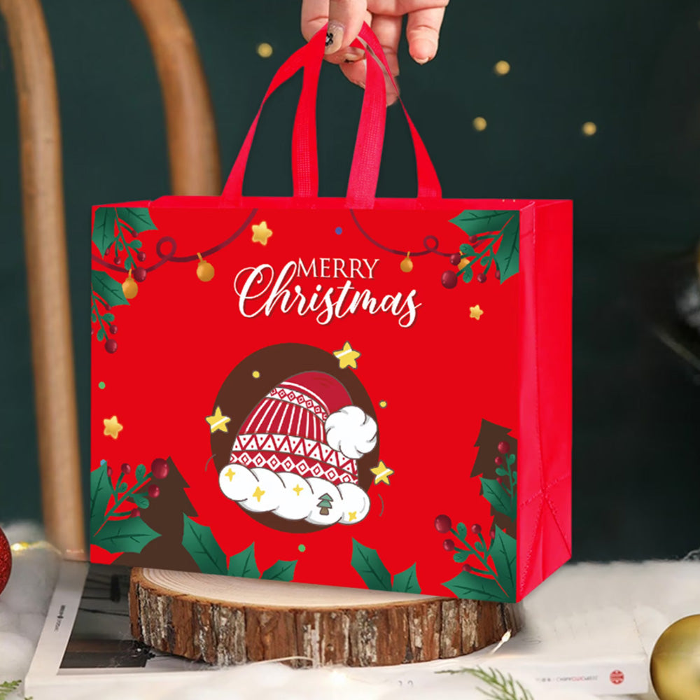 24Pcs Nonwoven Christmas and Halloween Handled Gift Shopping Bags