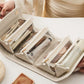 2Pcs Large Capacity Travel Cosmetic Bag with Divider Pouch