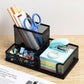 3 Compartment Mesh Pen Holder Desk Organizer Metal Office Supply Storage for Home School