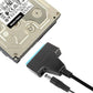 2Pcs USB 3.0 to SATA Hard Drive Adapter Cable for 2.5/3.5 inch SSD and HDD Dual USB