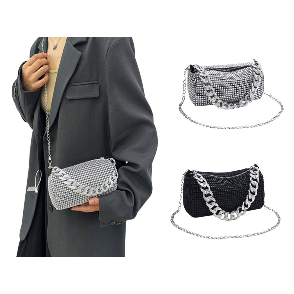 Women Allover Rhinestone Mini Crossbody Bag