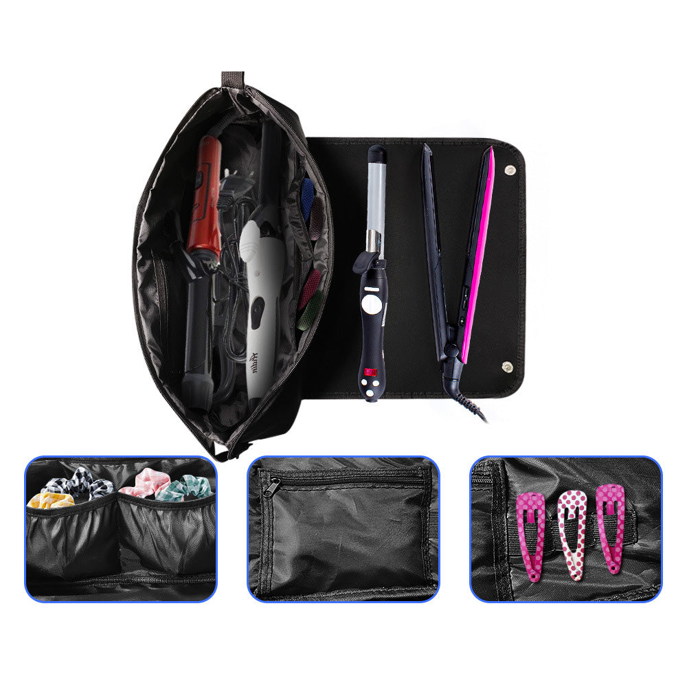 Hot Hair Tools Travel Bag with Heat Resistant Mat for Curling Iron Straightener