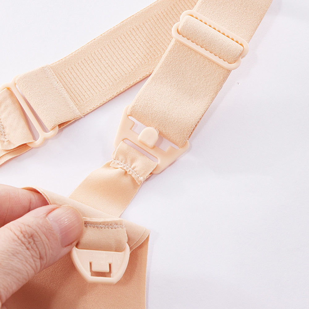 Seamless Bra for Women Adjustable Wirefree Bra for Sport Daily Wear-Beige