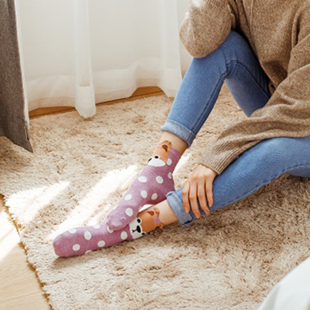 5 Pairs of Cotton Dog Patterns Socks