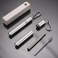 2 Pack Collapsible Stainless Steel Travel Straws with Keychain Cases