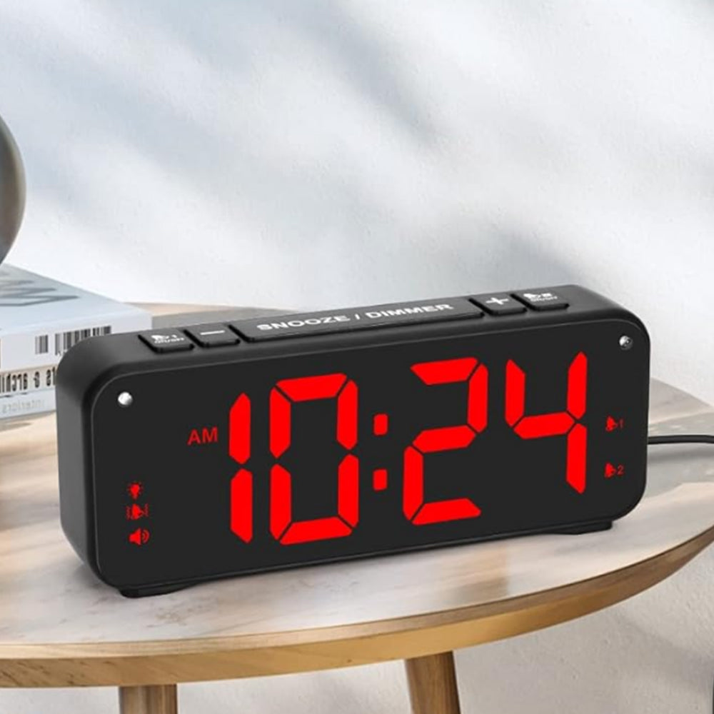 Vibrating Alarm Clock with Extra Bed Shaker for Heavy Sleepers