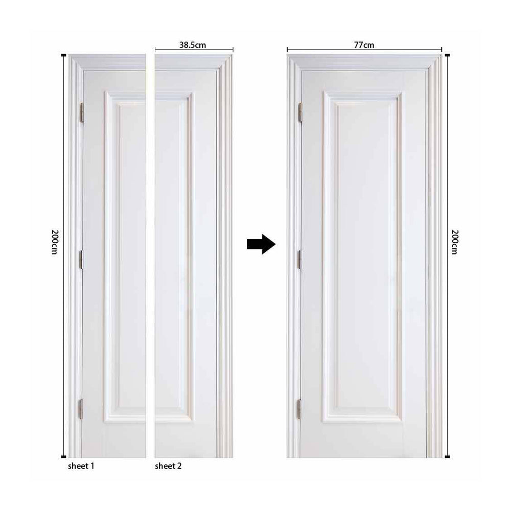77x220cm 3D Self-adhesive Door Sticker-White Door