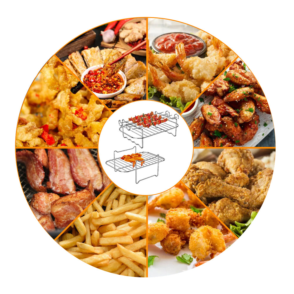 Stainless Steel Dual Basket Grill Sticks Air Fryer Accessories for Ninja DZ201 DZ401