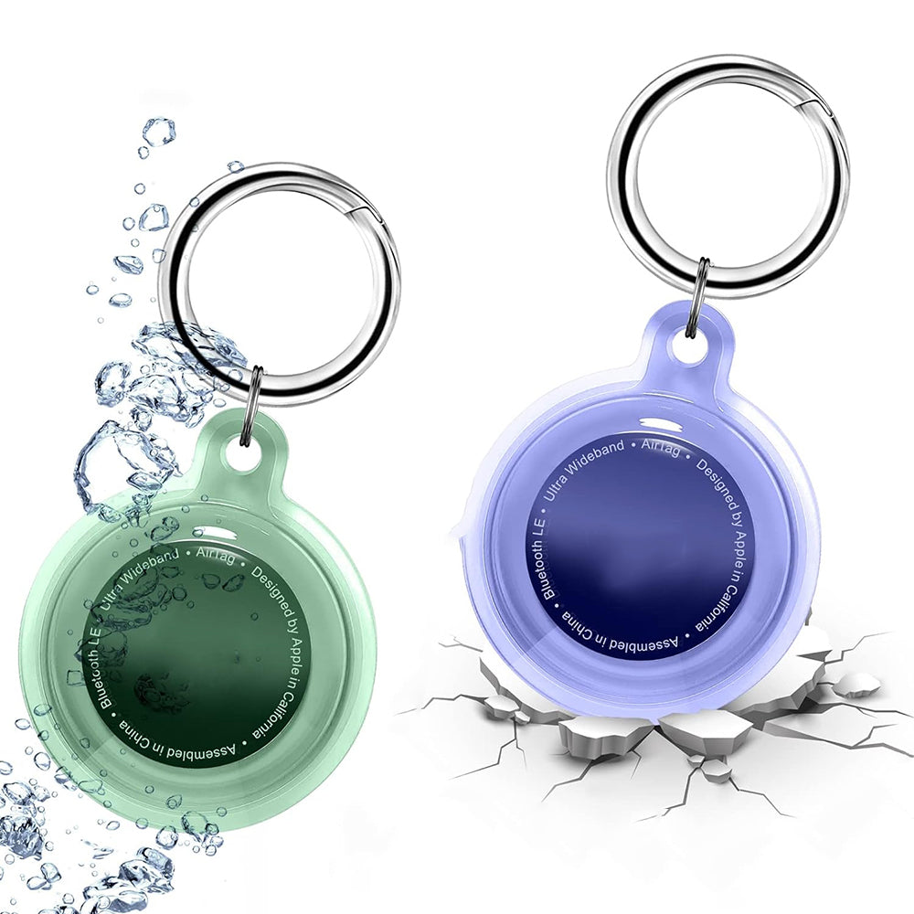6 Pack TPU Airtag Protective Case with Key Ring Anti Scratch Full Body Transparent Cover for Apple Airtags