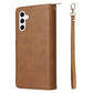 Wallet Leather Flip Cover for Samsung S26 Series with Card Slots Kickstand-Brown