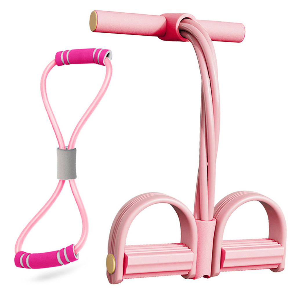 6 Tube Pedal Ankle Puller Fitness Exercise Rope with 8-Shape Resistance Band