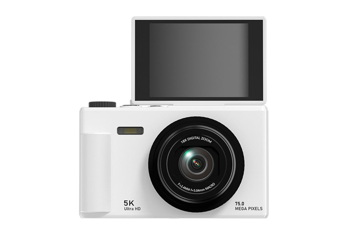 5K Digital Camera 18X Zoom Flip Screen Point and Shoot Camera with 64GB Memory Card