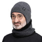 Men's Fleece Lined Knit Beanie Scarf Set Ear Warmer Winter Accessory