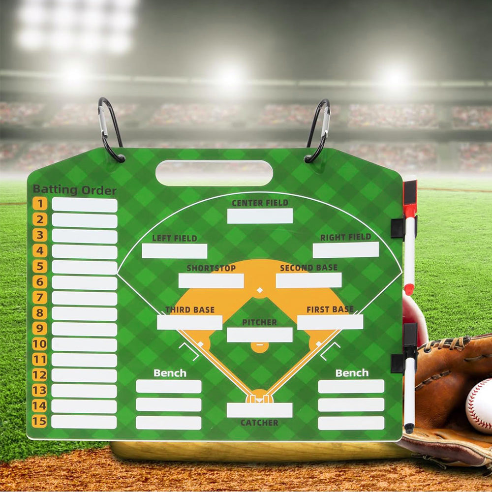 Double Sided Baseball Lineup Coaching Board with Accessories