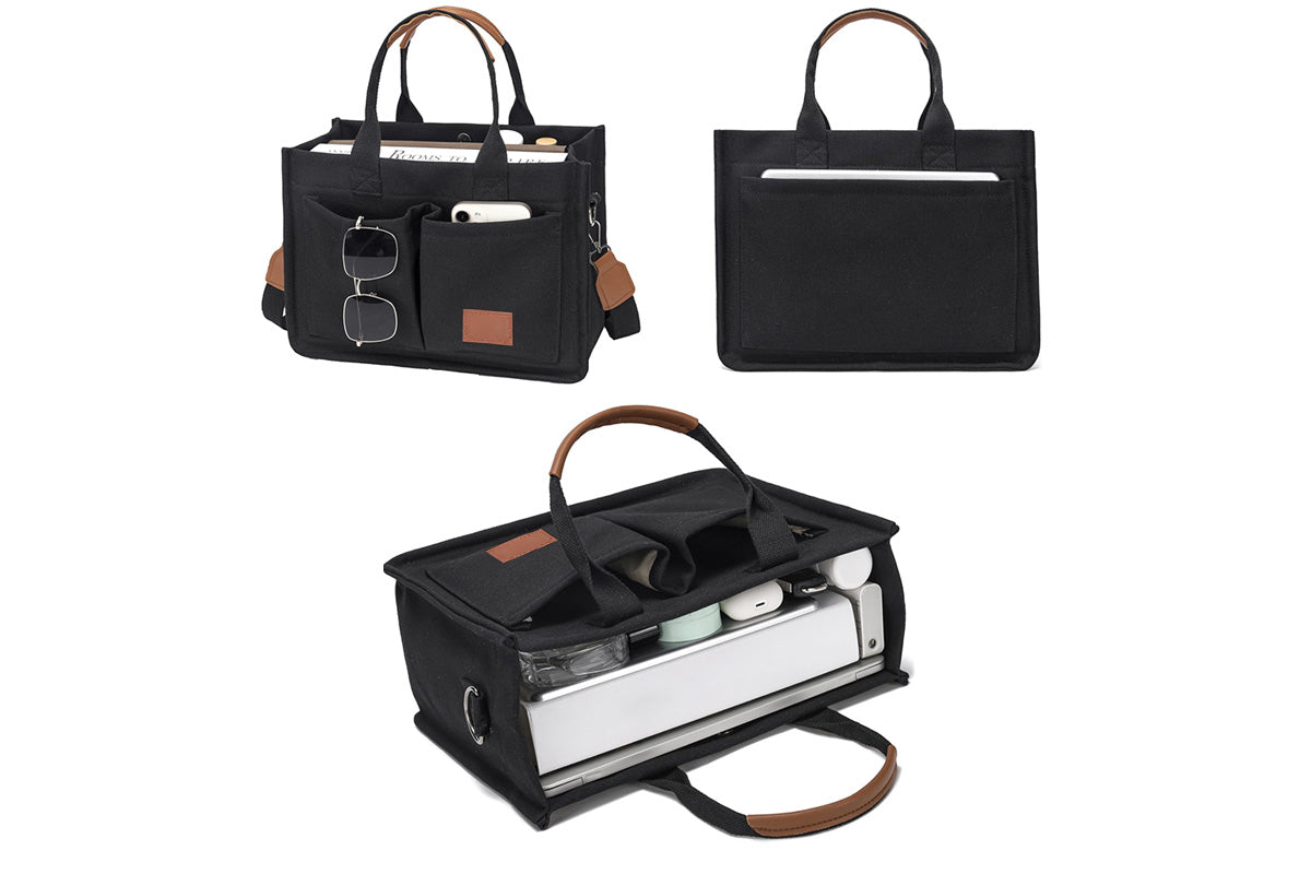 Tote Bag for Women With Compartments Canvas Crossbody Bags for Laptop Book