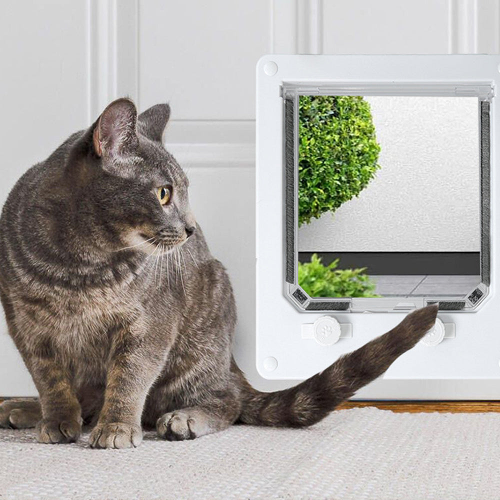 Pet Dog Cat Flap Door with 4 Way Lock