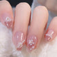 22-Piece Reusable Press-On Nail Set with Floral Design for Easy Manicure